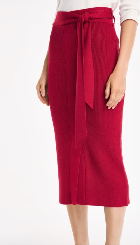 Czerwona spódnica Ochnik midi w stylu casual