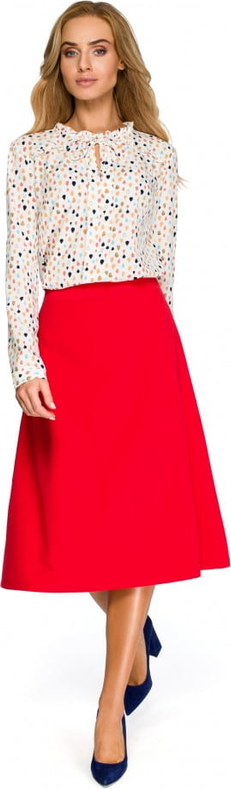 Czerwona spódnica Style z tkaniny w stylu klasycznym midi