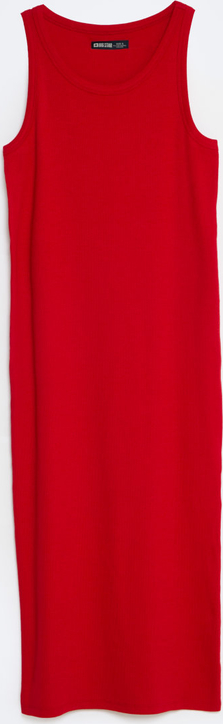 Czerwona sukienka Big Star bez rękawów prosta