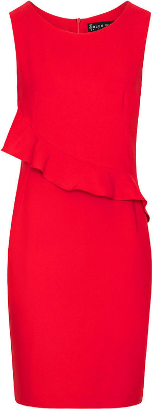 Czerwona sukienka BLEU D'AZUR mini z okrągłym dekoltem