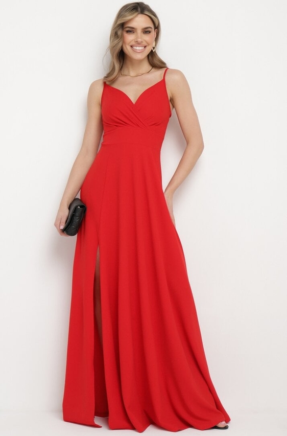 Czerwona sukienka born2be w stylu klasycznym