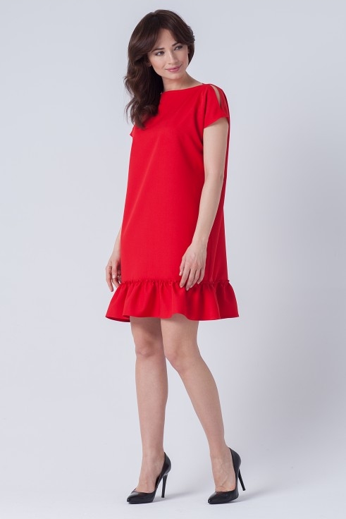 Czerwona sukienka butik-choice.pl midi
