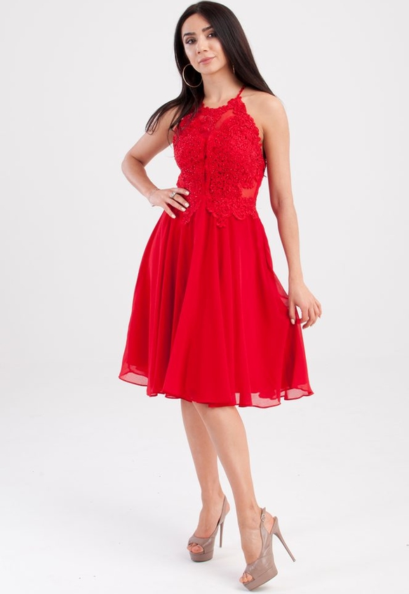 Czerwona sukienka Butik Ecru bez rękawów