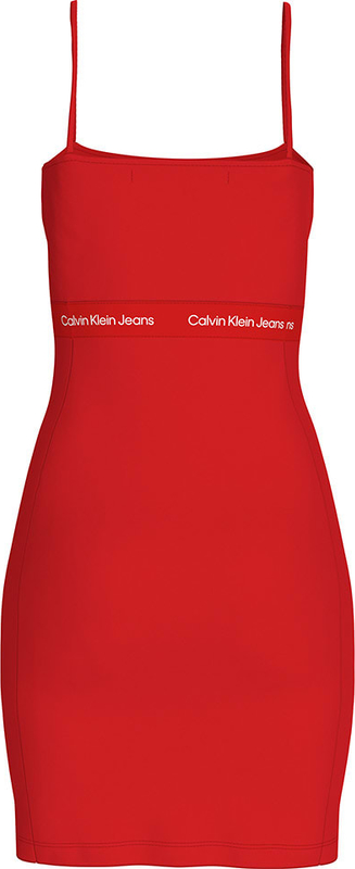 Czerwona sukienka Calvin Klein z bawełny