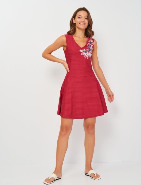 Czerwona sukienka Desigual mini bez rękawów