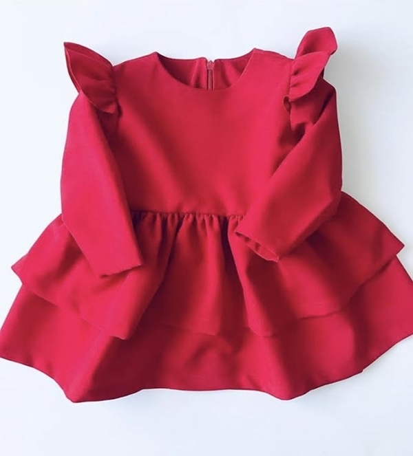 Czerwona sukienka dziewczęca La Perełka