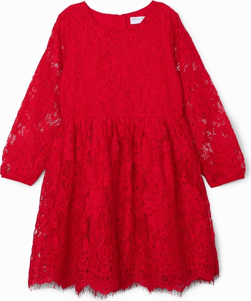 Czerwona sukienka dziewczęca Max & Mia By 5.10.15. z bawełny