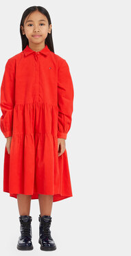 Czerwona sukienka dziewczęca Tommy Hilfiger