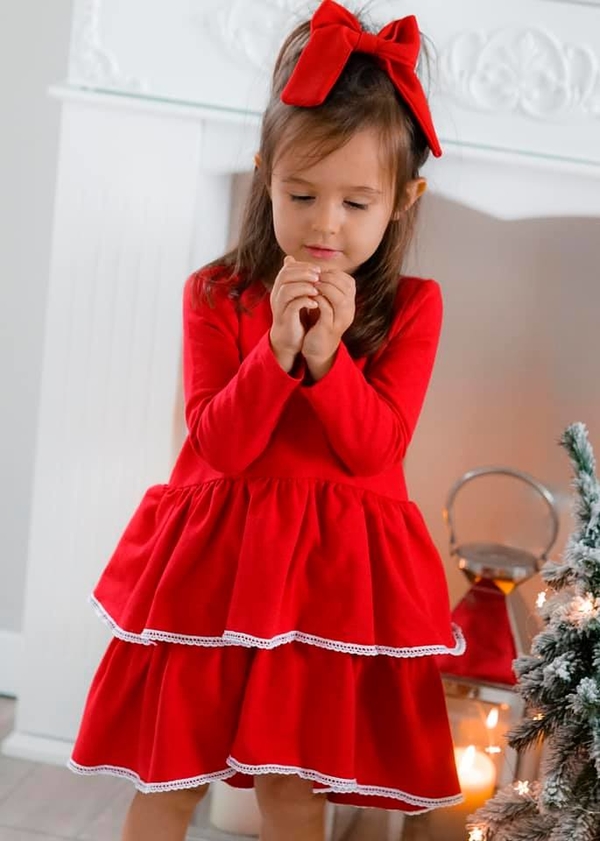 Czerwona sukienka dziewczęca Vanilove z bawełny
