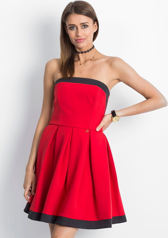 Czerwona sukienka Factory Price mini bez rękawów