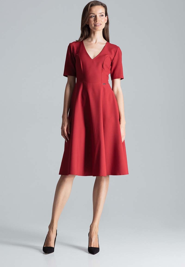 Czerwona sukienka Figl rozkloszowana