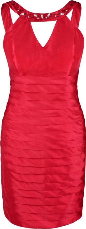 Czerwona sukienka Fokus midi dopasowana