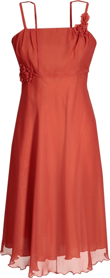 Czerwona sukienka Fokus midi rozkloszowana