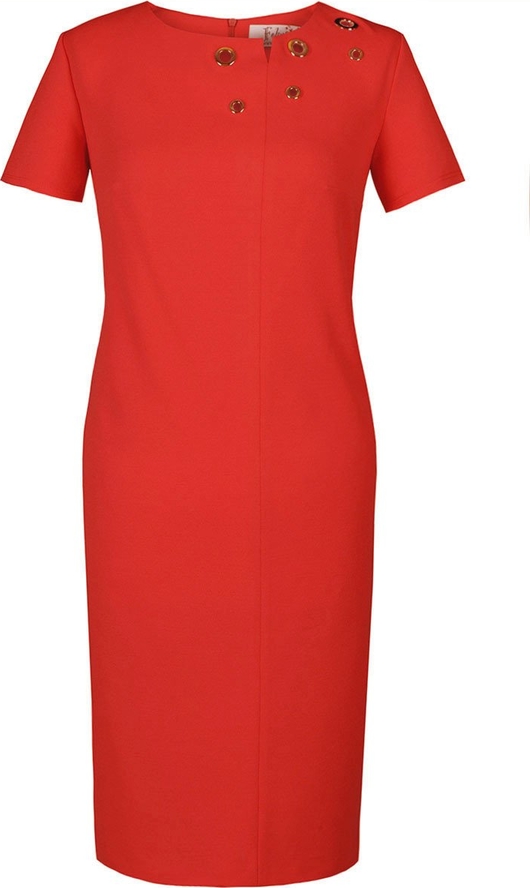Czerwona sukienka Fokus mini w stylu casual prosta