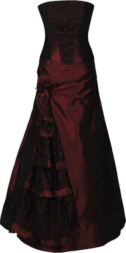 Czerwona sukienka Fokus rozkloszowana bez rękawów maxi