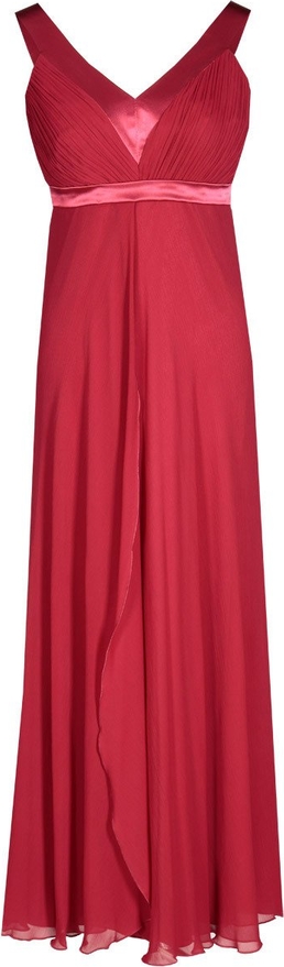 Czerwona sukienka Fokus rozkloszowana z dekoltem w kształcie litery v