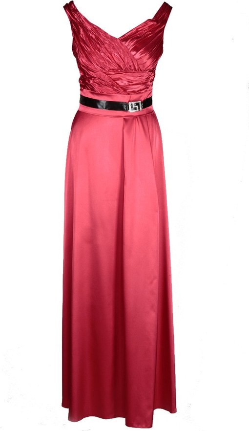 Czerwona sukienka Fokus z dekoltem w kształcie litery v