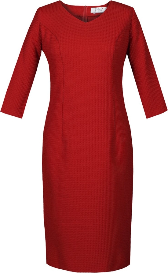 Czerwona sukienka Fokus z długim rękawem
