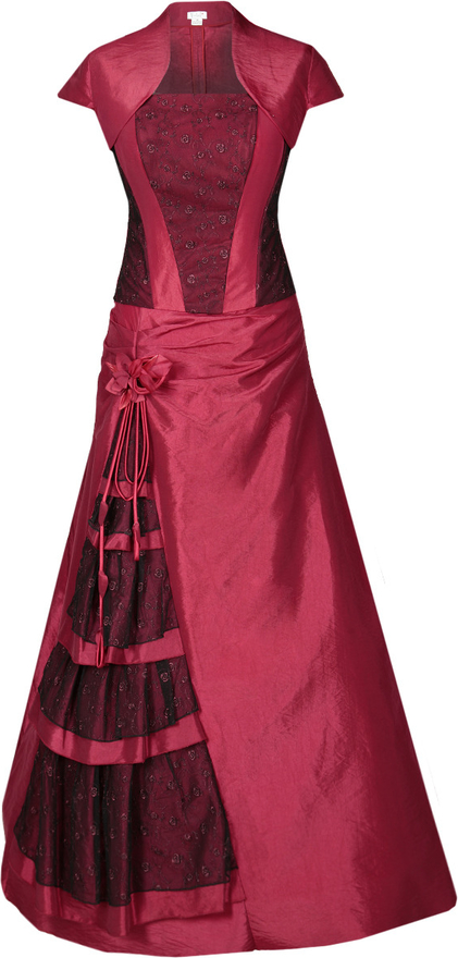 Czerwona sukienka Fokus z krótkim rękawem