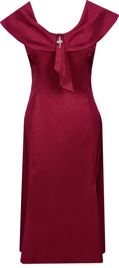 Czerwona sukienka Fokus z tkaniny midi