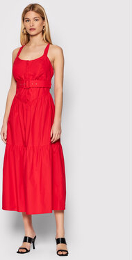 Czerwona sukienka Fracomina maxi na ramiączkach