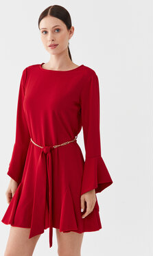 Czerwona sukienka Fracomina w stylu casual mini z okrągłym dekoltem