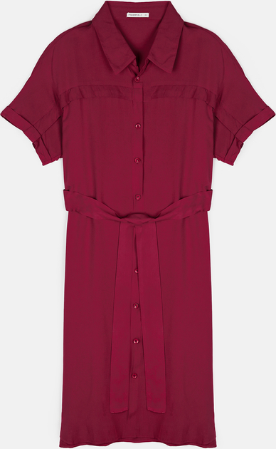 Czerwona sukienka Gate koszulowa z krótkim rękawem mini