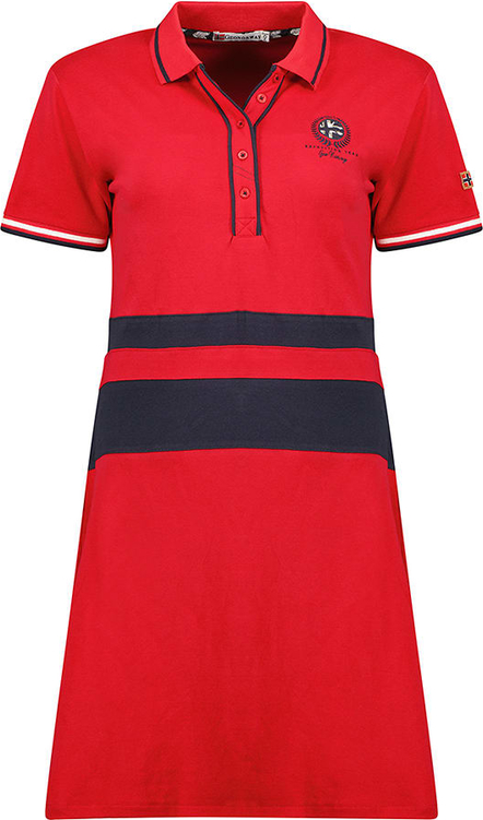 Czerwona sukienka Geographical Norway mini w stylu casual