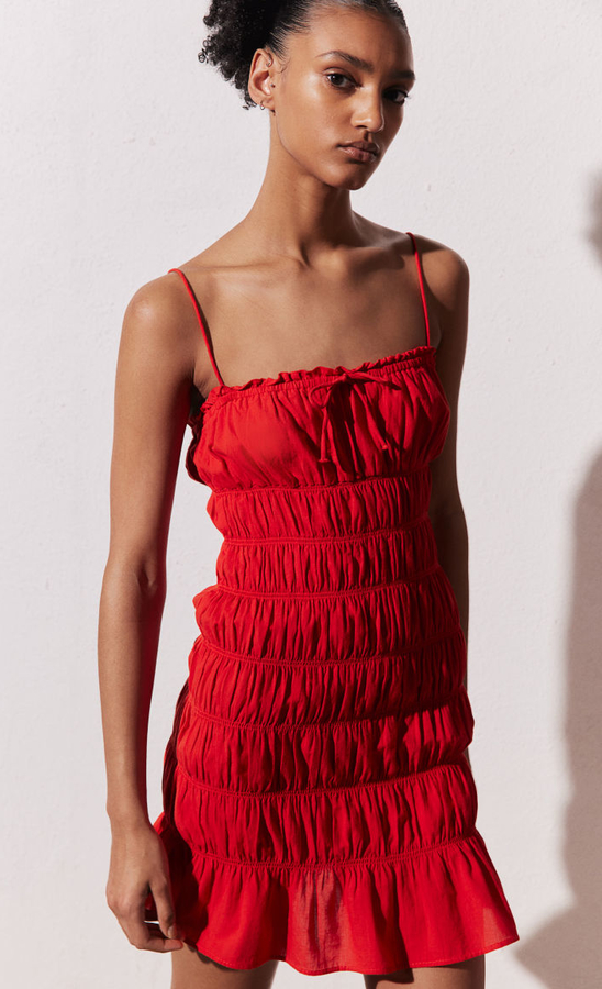 Czerwona sukienka H & M bodycon na ramiączkach