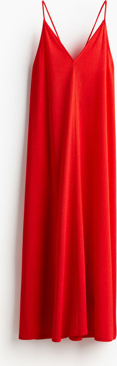Czerwona sukienka H & M na ramiączkach maxi z dekoltem w kształcie litery v