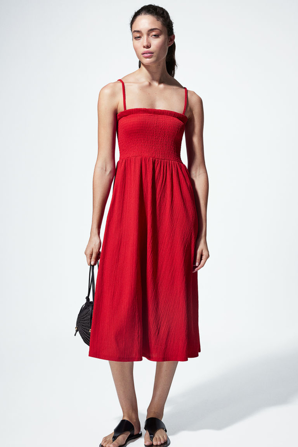 Czerwona sukienka H & M z dżerseju