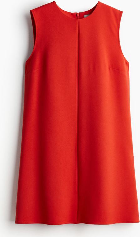 Czerwona sukienka H & M z okrągłym dekoltem w stylu casual bez rękawów