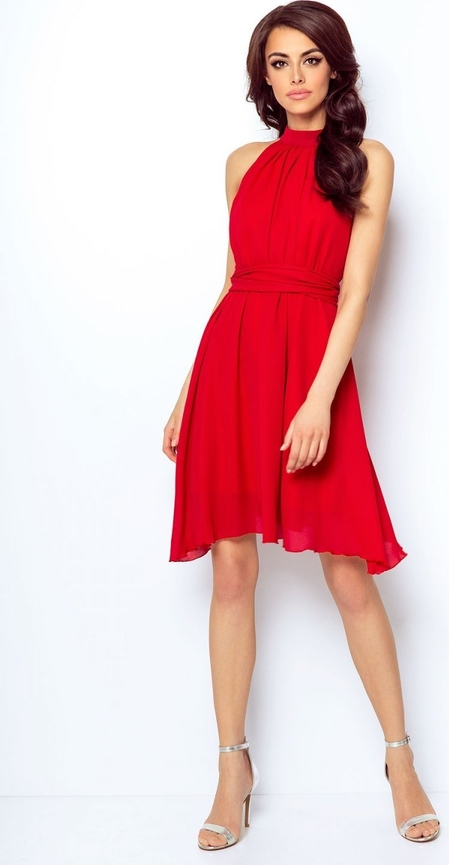Czerwona sukienka Ivon bez rękawów mini