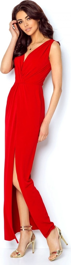 Czerwona sukienka Ivon na ramiączkach maxi