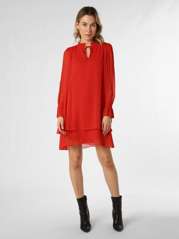 Czerwona sukienka Joop! prosta w stylu casual z długim rękawem