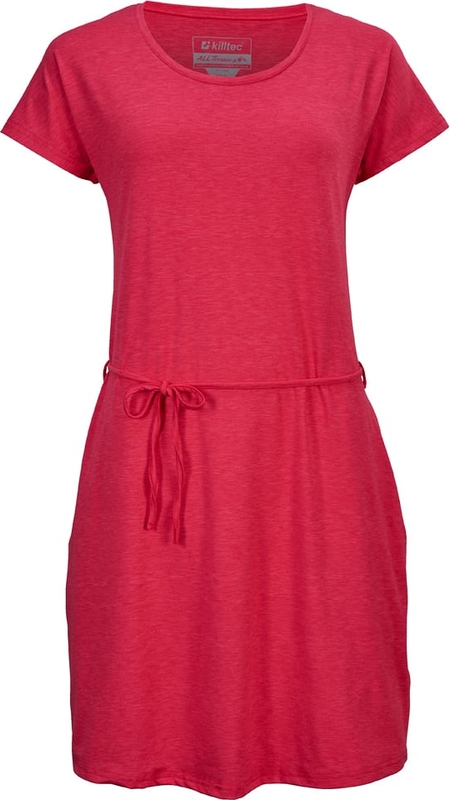 Czerwona sukienka Killtec z krótkim rękawem z okrągłym dekoltem mini