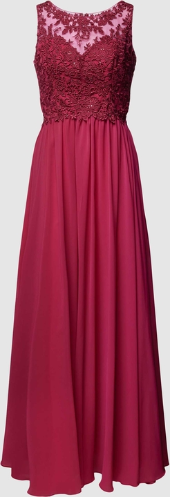 Czerwona sukienka Laona maxi rozkloszowana