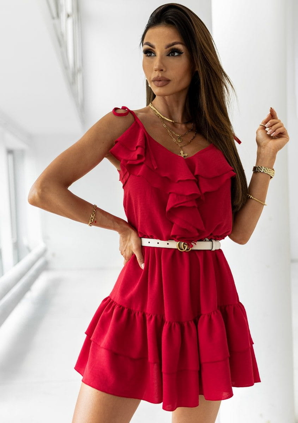 Czerwona sukienka Latika rozkloszowana mini