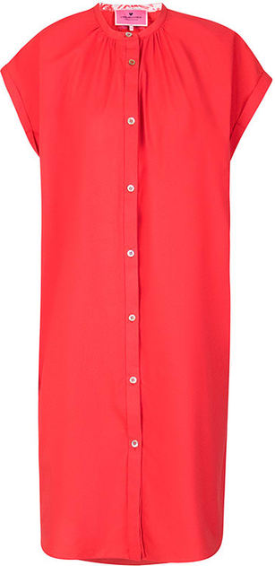 Czerwona sukienka Lieblingsstück mini z krótkim rękawem z bawełny