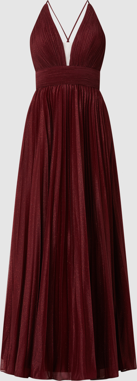 Czerwona sukienka Luxuar Fashion z szyfonu