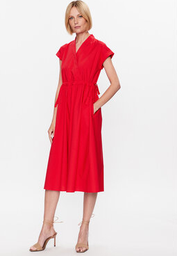 Czerwona sukienka Marella z dekoltem w kształcie litery v w stylu casual bez rękawów