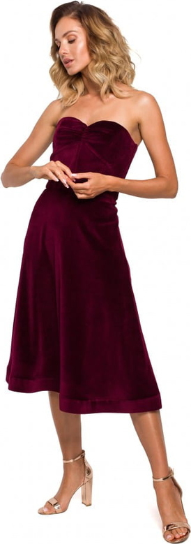 Czerwona sukienka MOE midi z bawełny bez rękawów