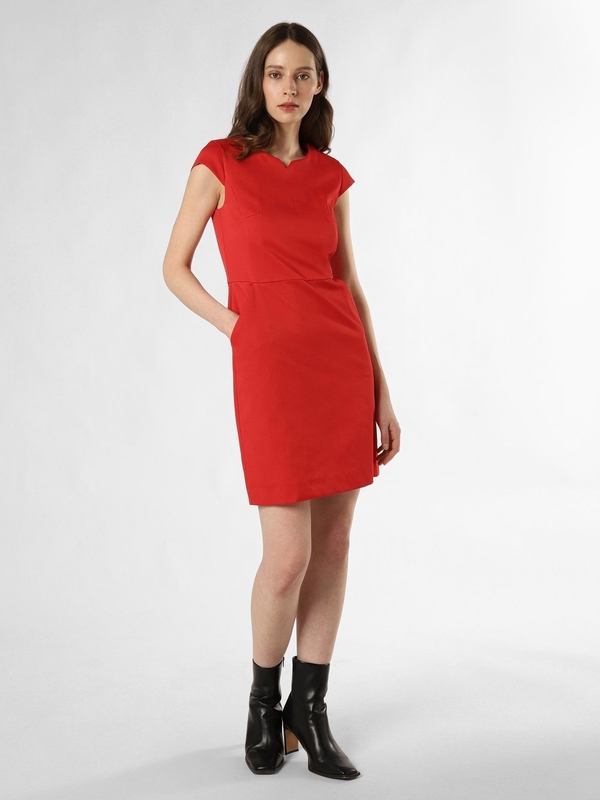 Czerwona sukienka More & More dopasowana z tkaniny mini