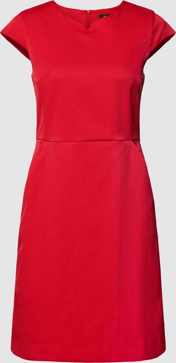 Czerwona sukienka More & More z krótkim rękawem z bawełny w stylu casual