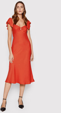 Czerwona sukienka Nissa z dekoltem w kształcie litery v