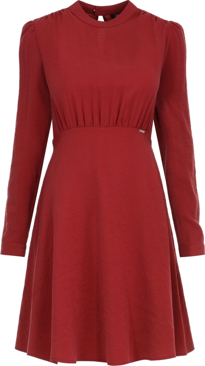 Czerwona sukienka Ochnik rozkloszowana w stylu casual mini