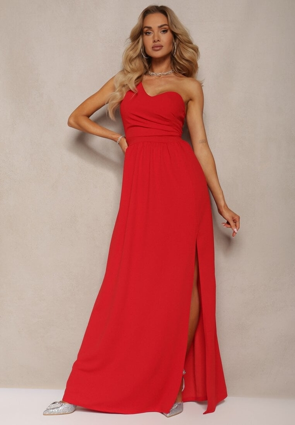 Czerwona sukienka Renee asymetryczna