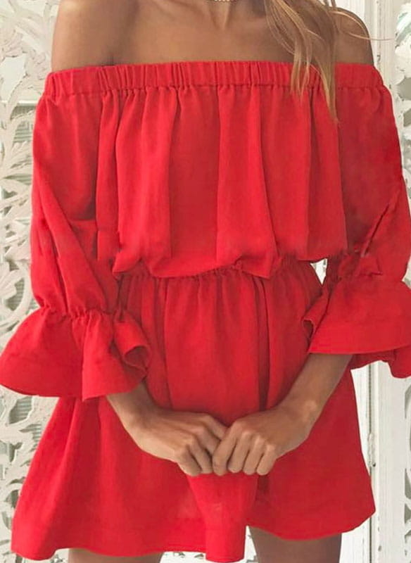 Czerwona sukienka Sandbella hiszpanka