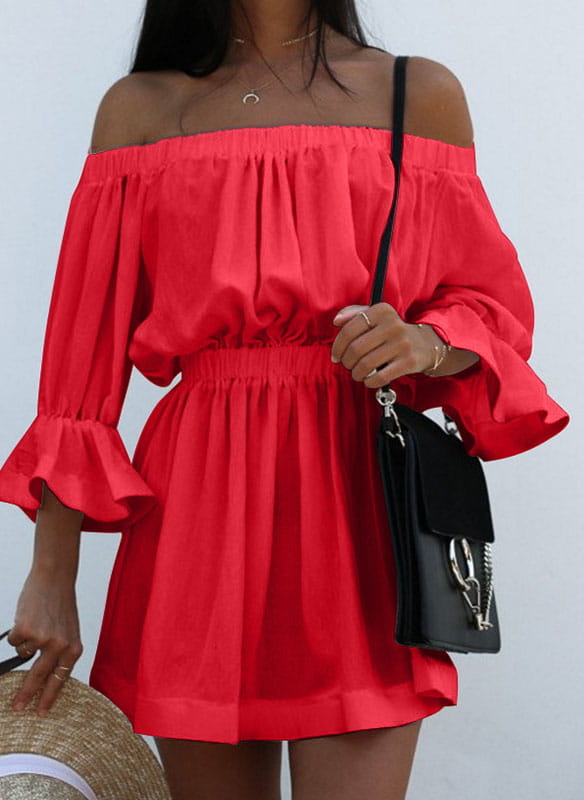 Czerwona sukienka Sandbella w stylu casual mini