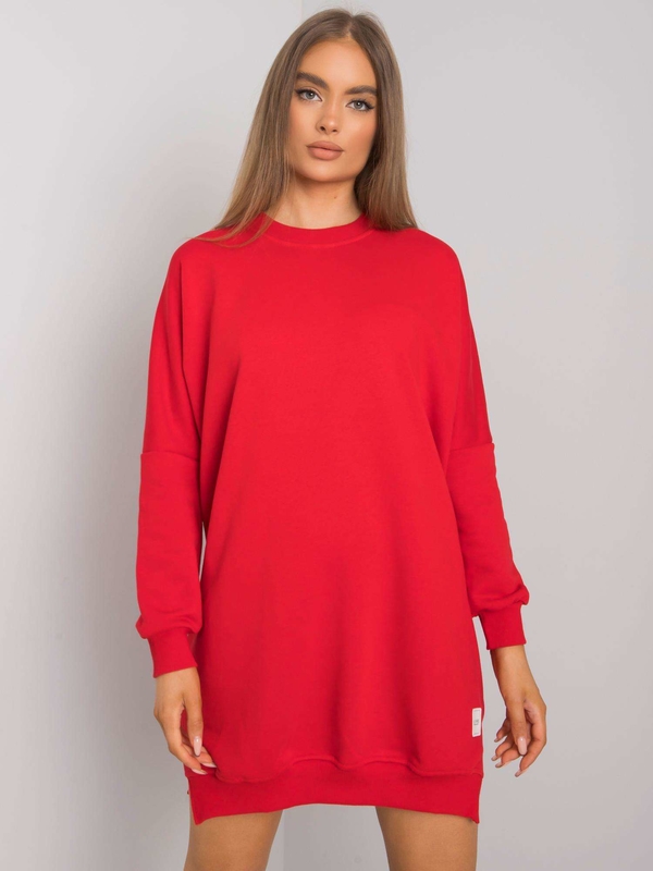 Czerwona sukienka Sheandher.pl mini z długim rękawem